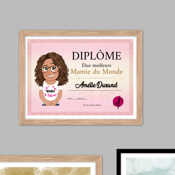 Diploma Migliore Nonna del Mondo – Cornice Personalizzata Festa della Nonna