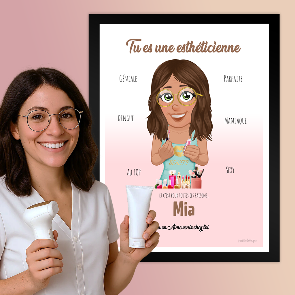  Poster illustrato personalizzato per estetista – Regalo unico