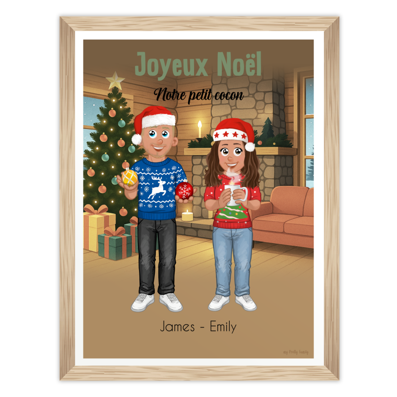 Poster di Coppia Personalizzato di Natale in stile avatar