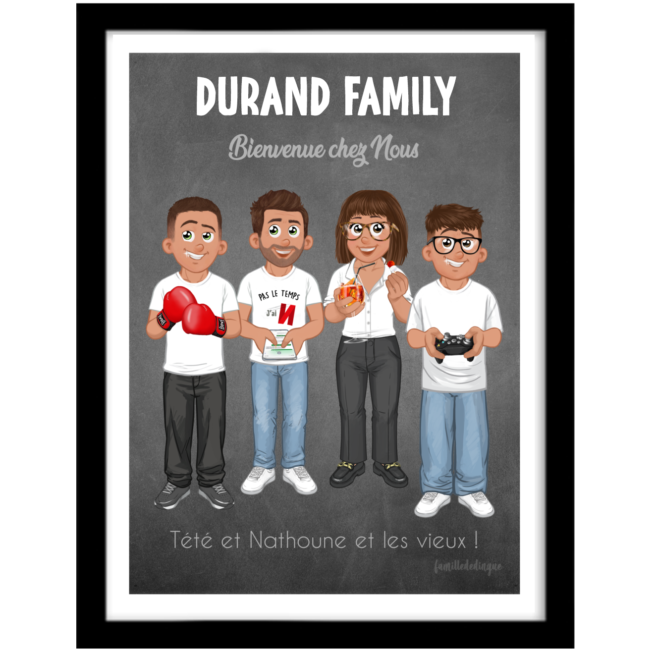 ritratto di famiglia personalizzato per arredo casa design
