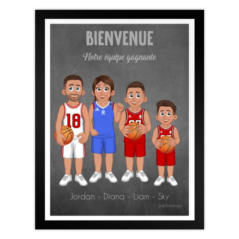 Quadro famiglia personalizzato basket