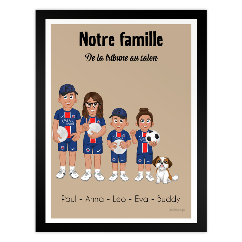 Poster Famiglia Personalizzato nei Colori dello PSG – Tifosi PARIS