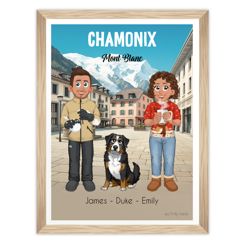 Poster personalizzato Chamonix Mont-Blanc – Stampa da viaggio su misura