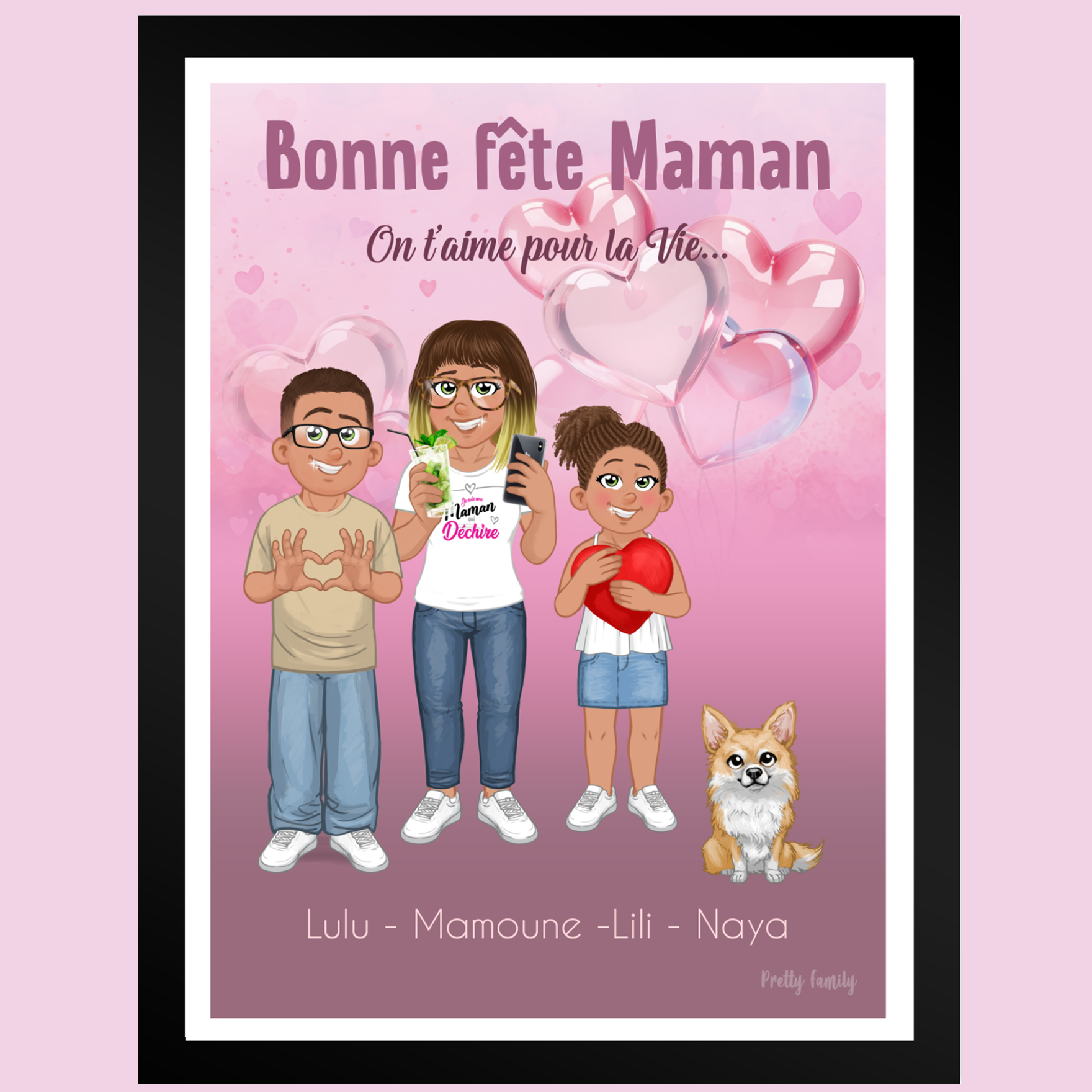 Poster personalizzato per la Festa della Mamma - ritratto di famiglia
