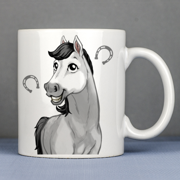 Tazza Cavallo bianco personalizzato