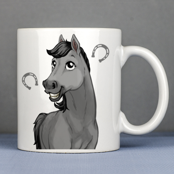Tazza Cavallo grigio personalizzato