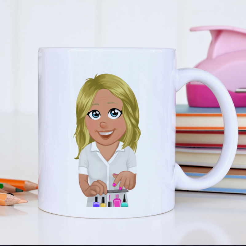 Tazza personalizzata con avatar per estetista– regalo originale Famille de Dingue