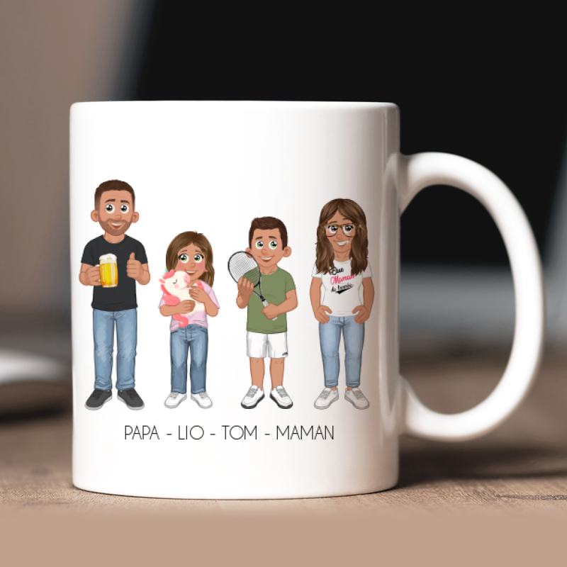 Tazza Personalizzata Festa della Mamma fino a 6 Personaggi | Regalo Mamma