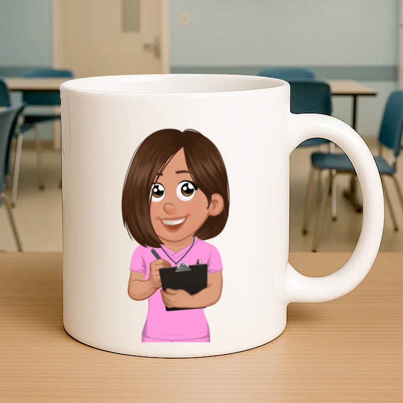 Tazza personalizzata con avatar per infermiera – regalo originale Famille de Dingue