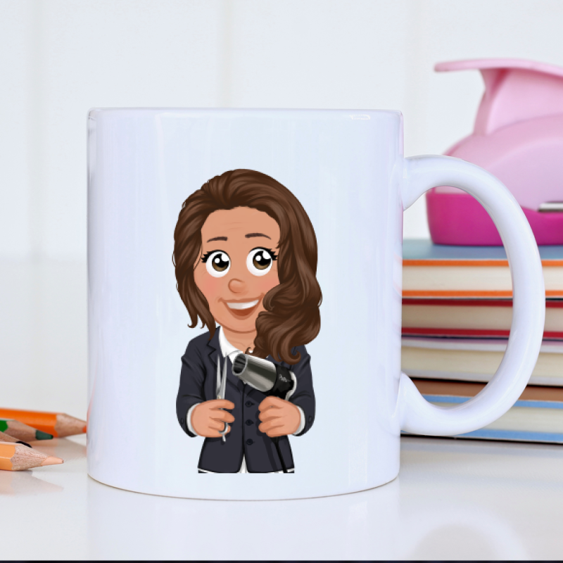 Tazza personalizzata con avatar per parrucchiere – regalo originale Famille de Dingue