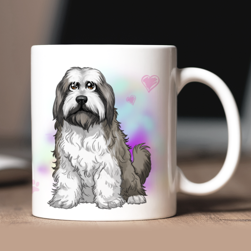 Tazza personalizzata Bearded Collie avatar + testo retro