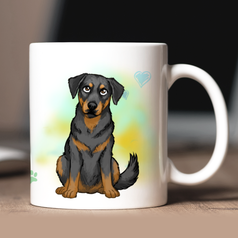 Tazza personalizzata Beauceron avatar + testo retro