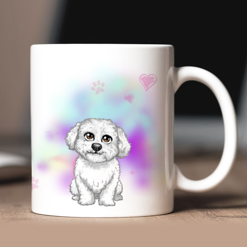 Tazza personalizzata Bichon Frisé avatar + testo retro