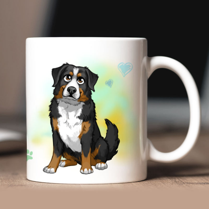 Tazza personalizzata Bovaro del Bernese avatar + testo retro