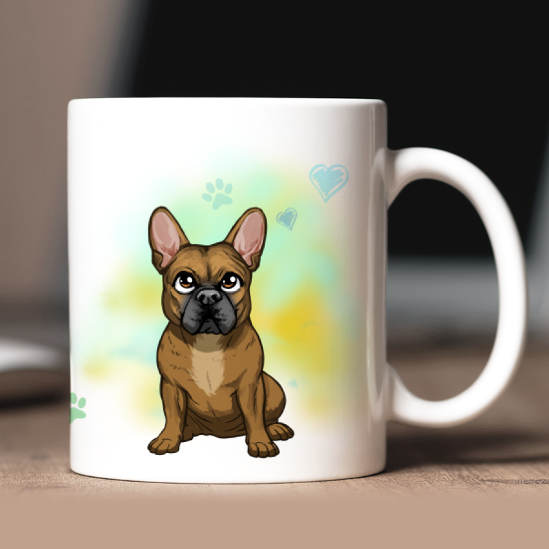 Tazza personalizzata Bulldog Francese avatar + testo retro