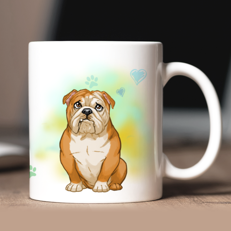 Tazza personalizzata Bulldog inglese avatar + testo retro