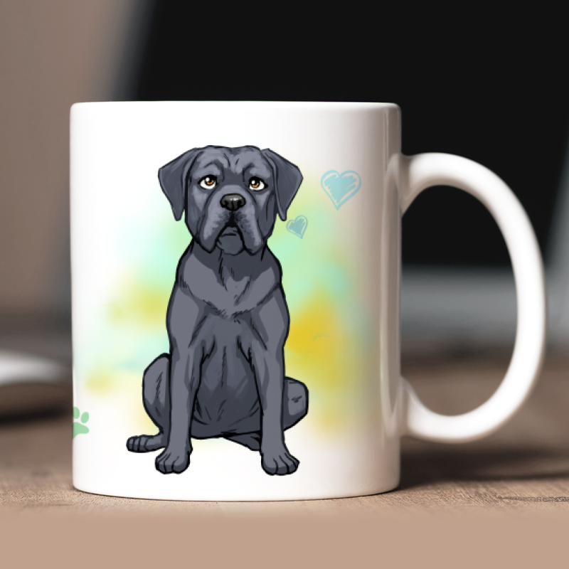 Tazza personalizzata Cane Corso vatar + testo retro