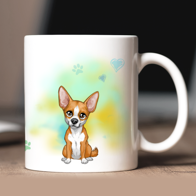 Tazza personalizzata Chihuahua a pelo corto avatar + testo retro