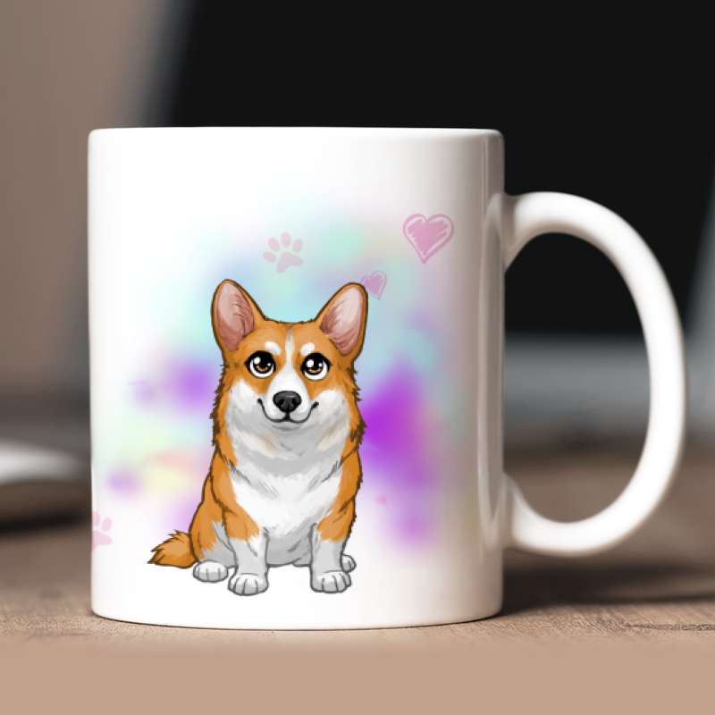 Tazza personalizzata Corgi Pembroke avatar + testo retro