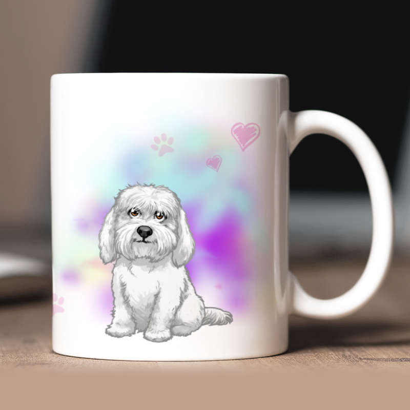 Tazza personalizzata Coton Tulear avatar + testo retro