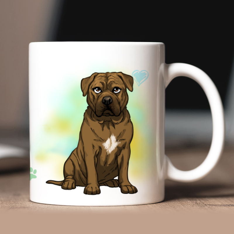 Tazza personalizzata  Dogo di Bordeaux avatar + testo retro
