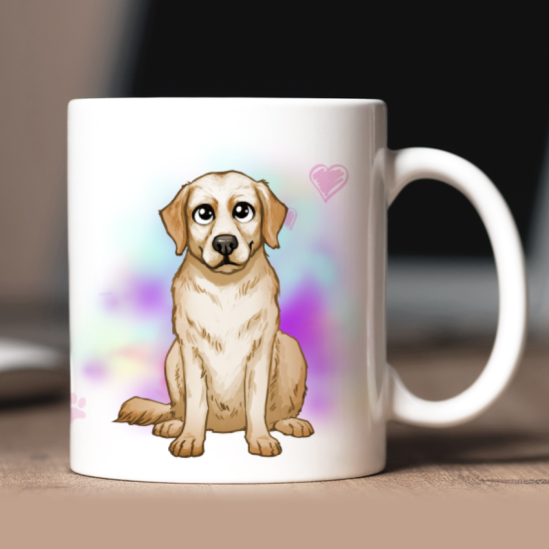 Tazza personalizzata Golden Retriever avatar + testo retro