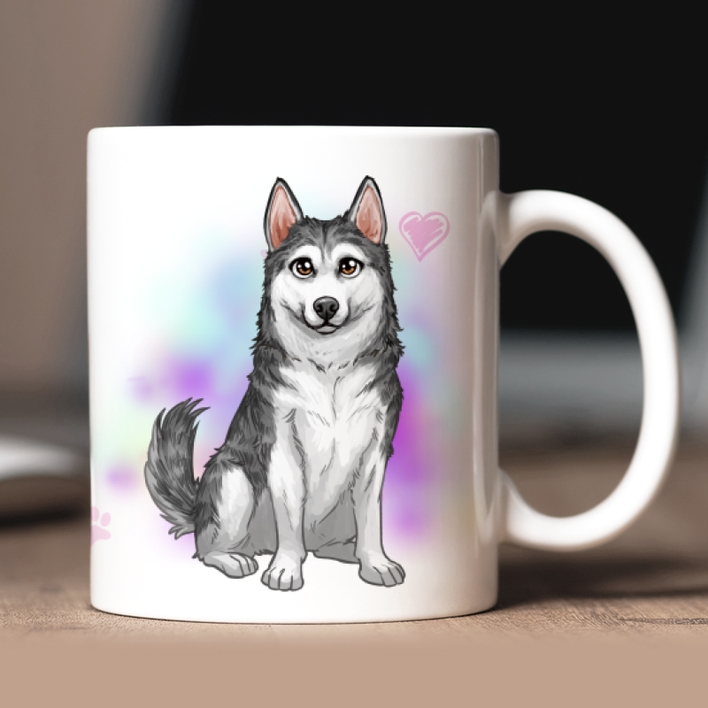 Tazza personalizzata Husky avatar + testo retro