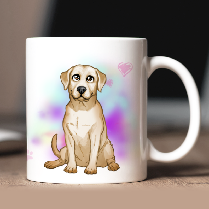Tazza personalizzata Labrador avatar + testo retro