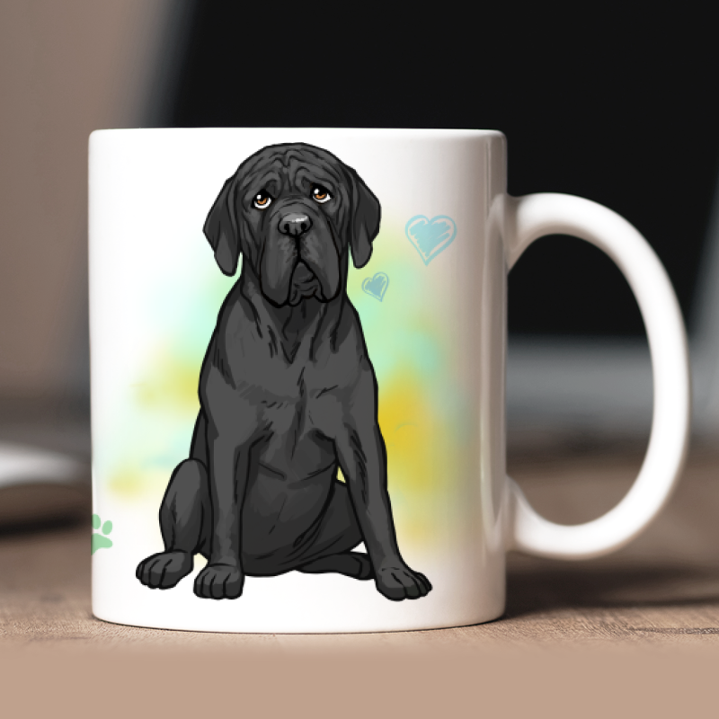 Tazza personalizzata Mastino avatar + testo retro