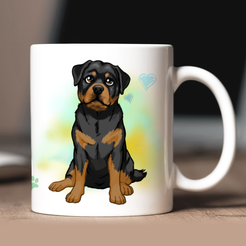 Tazza personalizzata Rottweiler + testo retro