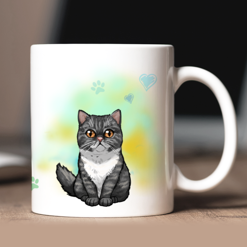 Tazza personalizzata Exotic Shorthair avatar + testo retro