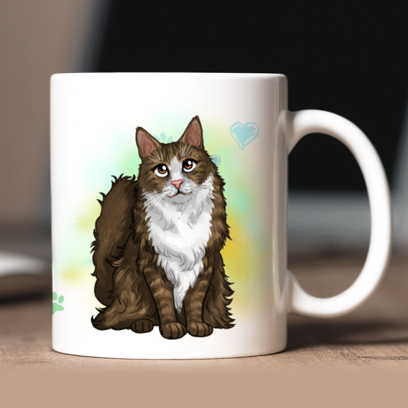Tazza personalizzata Gatto delle foreste norvegesi avatar + testo retro
