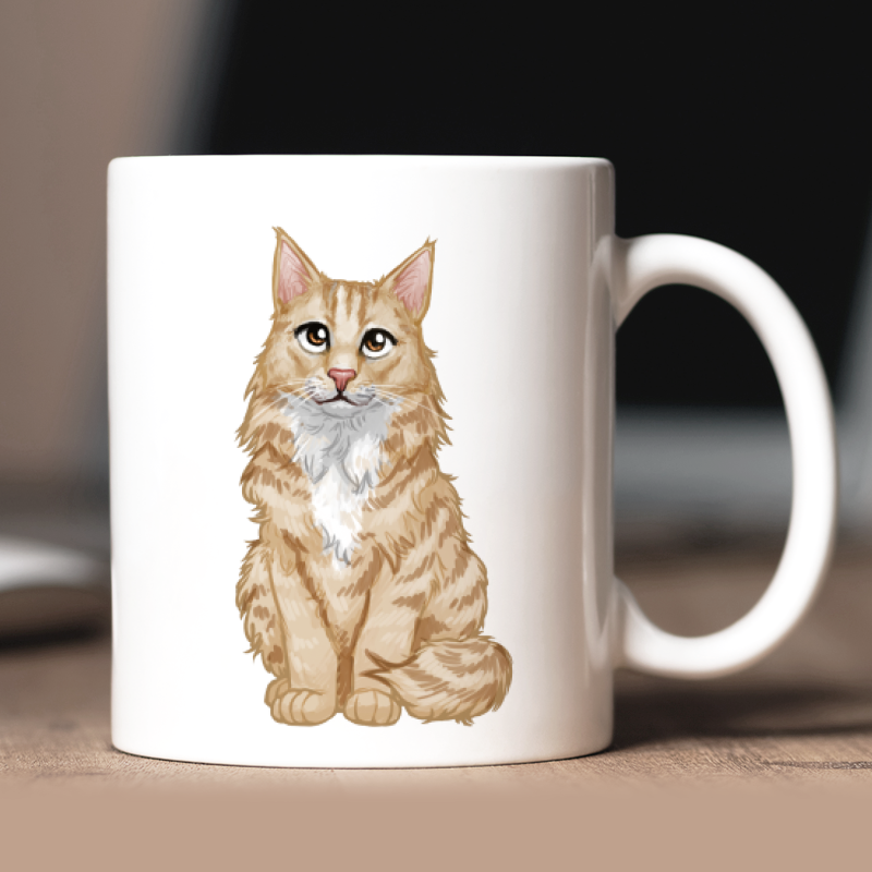 Tazza personalizzata Maine Coon avatar + testo retro