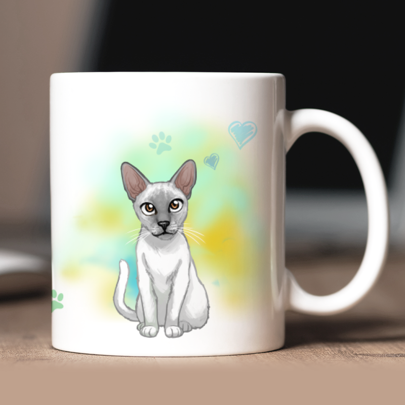Tazza personalizzata Siamese avatar + testo retro